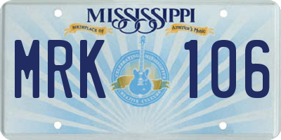 MS license plate MRK106