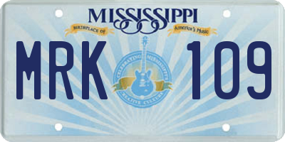 MS license plate MRK109