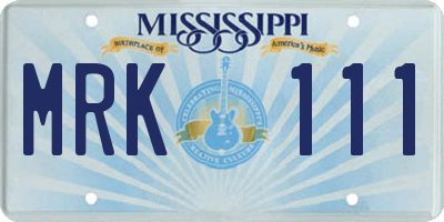 MS license plate MRK111