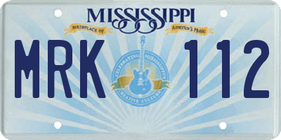 MS license plate MRK112