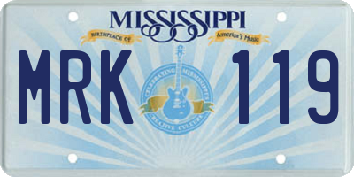 MS license plate MRK119