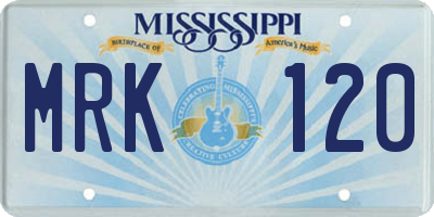 MS license plate MRK120