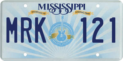 MS license plate MRK121