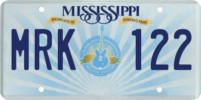 MS license plate MRK122