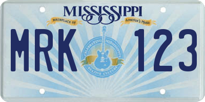 MS license plate MRK123