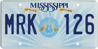 MS license plate MRK126