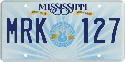 MS license plate MRK127