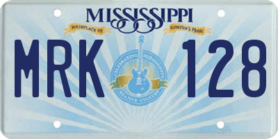 MS license plate MRK128