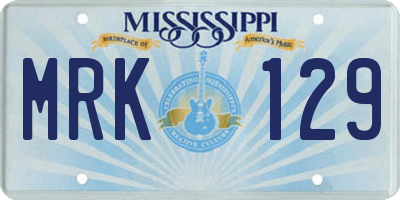 MS license plate MRK129