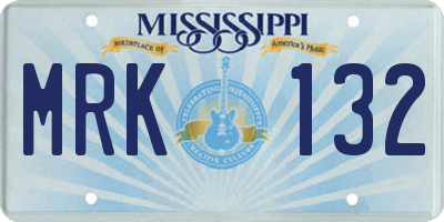 MS license plate MRK132