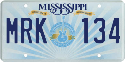 MS license plate MRK134
