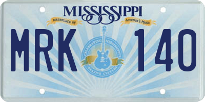 MS license plate MRK140