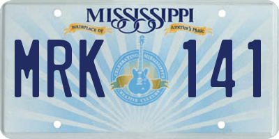 MS license plate MRK141