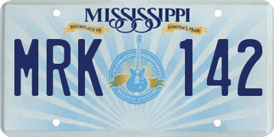 MS license plate MRK142