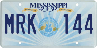 MS license plate MRK144