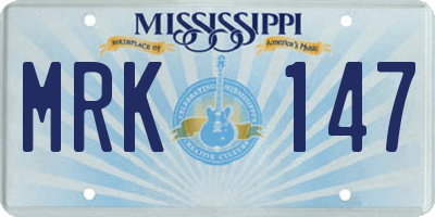 MS license plate MRK147