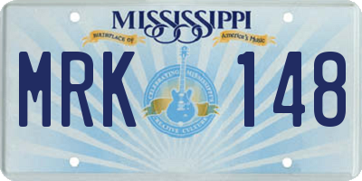 MS license plate MRK148