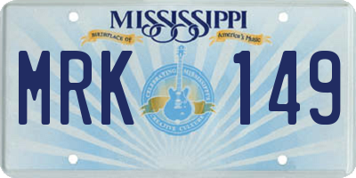 MS license plate MRK149
