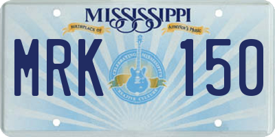 MS license plate MRK150