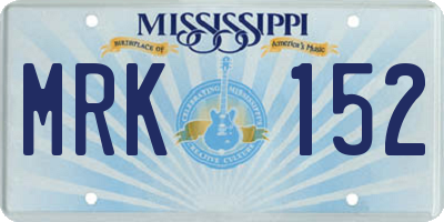 MS license plate MRK152