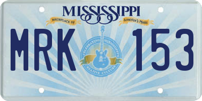 MS license plate MRK153