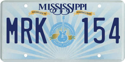MS license plate MRK154