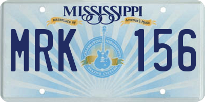 MS license plate MRK156