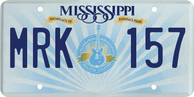 MS license plate MRK157