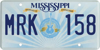 MS license plate MRK158