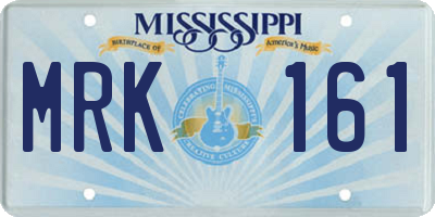 MS license plate MRK161