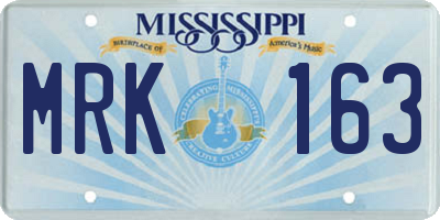 MS license plate MRK163