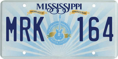 MS license plate MRK164