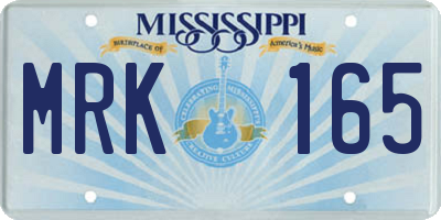MS license plate MRK165