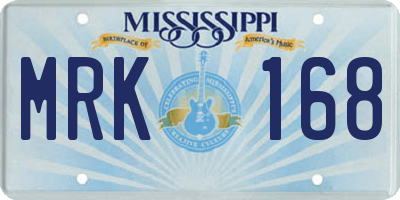 MS license plate MRK168