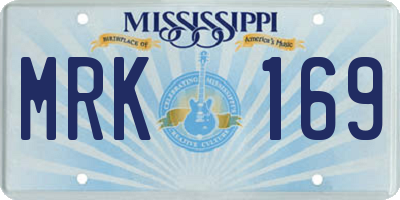 MS license plate MRK169