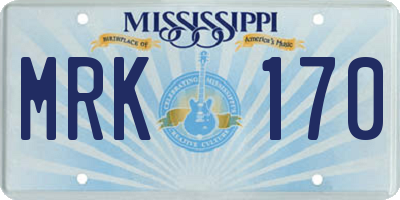 MS license plate MRK170