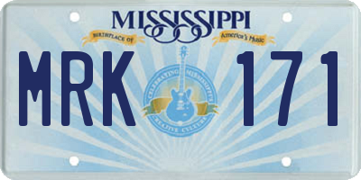 MS license plate MRK171