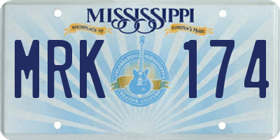 MS license plate MRK174