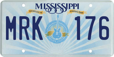MS license plate MRK176
