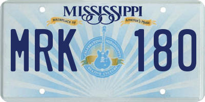 MS license plate MRK180