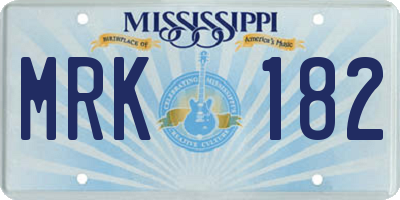MS license plate MRK182