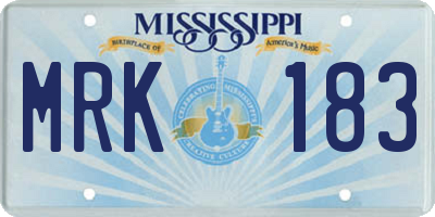 MS license plate MRK183