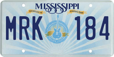 MS license plate MRK184