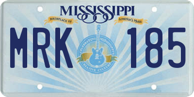 MS license plate MRK185