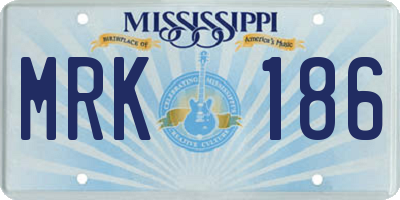 MS license plate MRK186