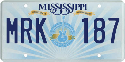 MS license plate MRK187