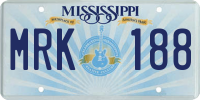 MS license plate MRK188