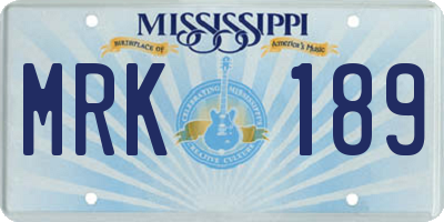 MS license plate MRK189