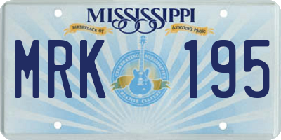 MS license plate MRK195