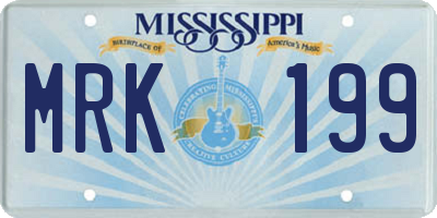 MS license plate MRK199